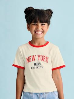 Maedchenkleidung-Shirts & Rollkragenpullover-Mädchen Cropped-Shirt im College-Look
