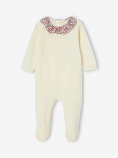 Babymode-Strampler & Schlafanzüge-Bio-Kollektion: Baby Samt-Strampler mit Liberty-Stoff ENVIE DE FRAISE, personalisierbar