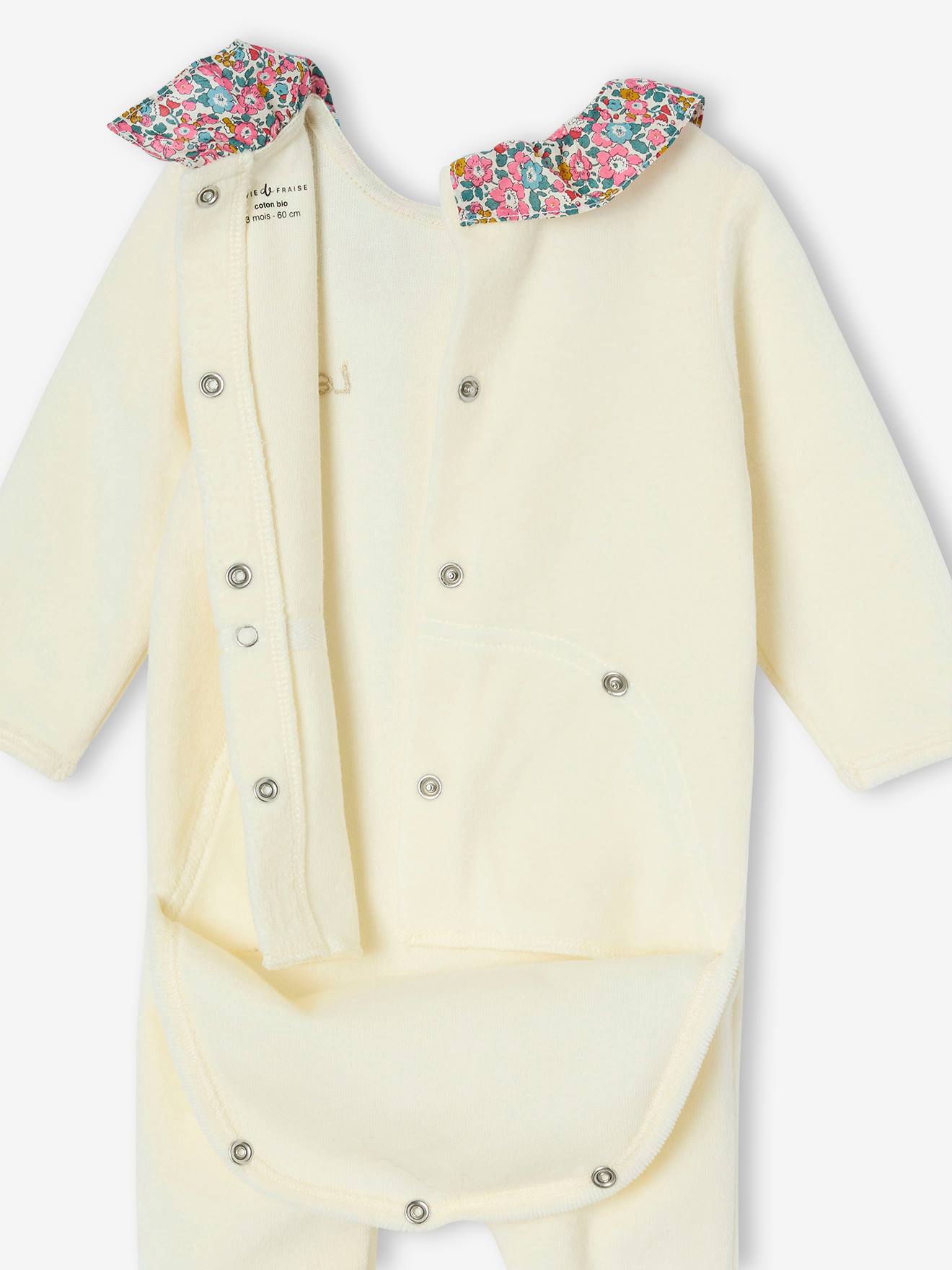 Thumbnail - Bio-Kollektion: Baby Samt-Strampler mit Liberty-Stoff ENVIE DE FRAISE