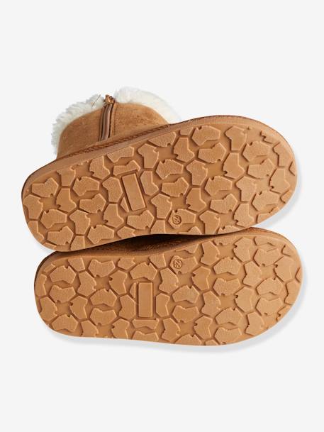 Winterstiefel für Mädchen - beige glanzeffekt+hellbraun bedruckt+schwarz+zartrosa bedruckt - 10