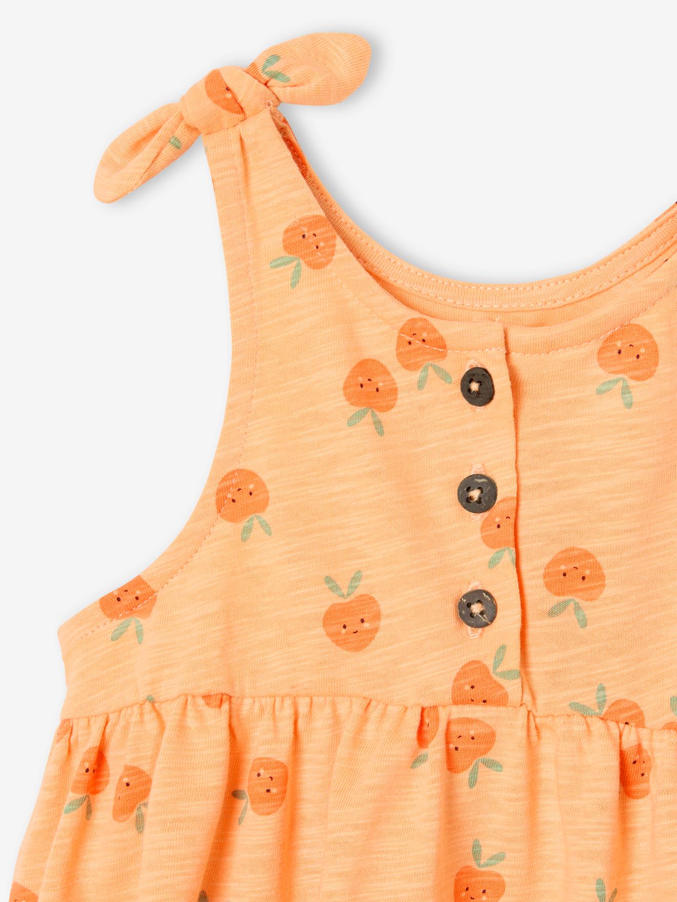 Thumbnail - Bio-Kollektion: Bedrucktes Mädchen Baby Trägerkleid