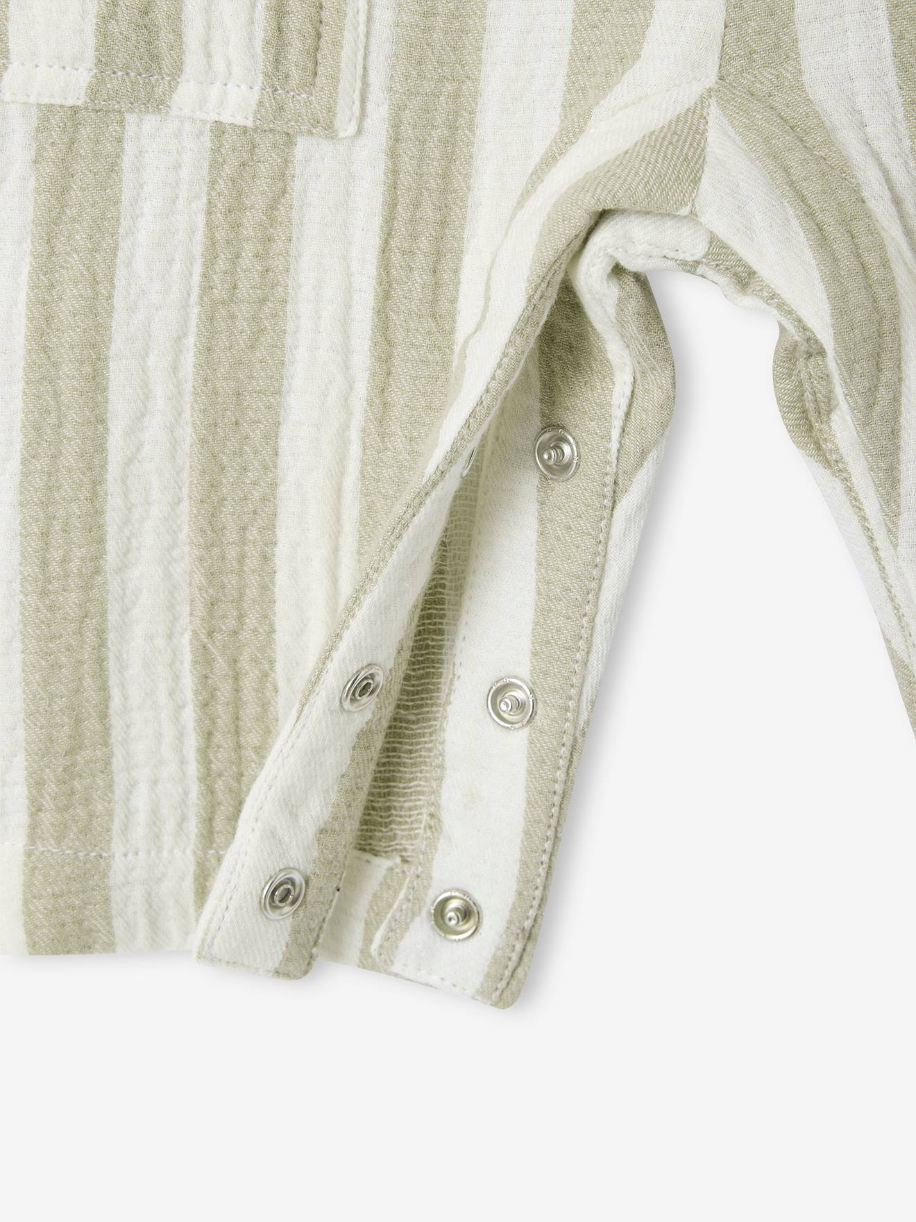 Thumbnail - Gestreifter Baby Overall aus Musselin