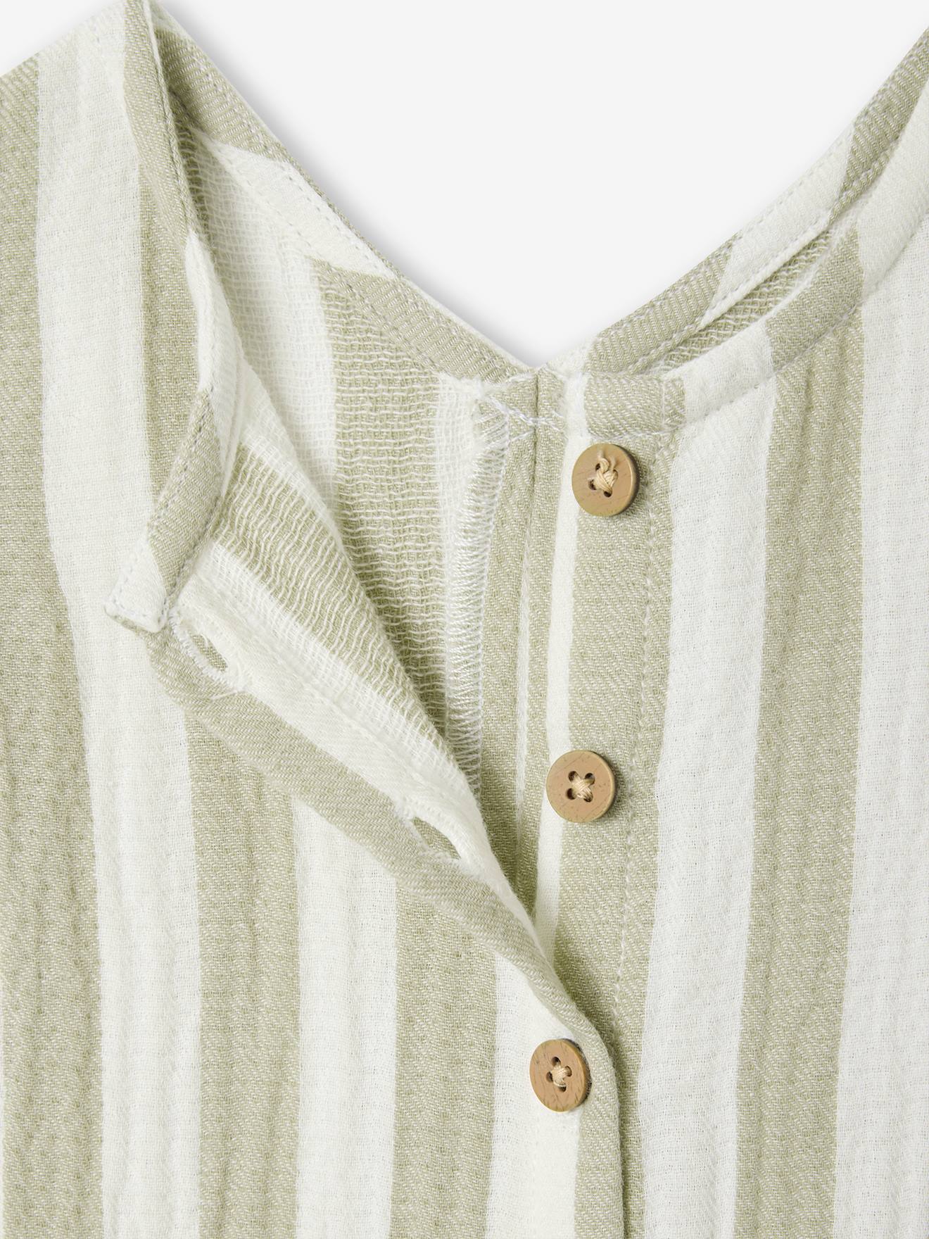 Thumbnail - Gestreifter Baby Overall aus Musselin