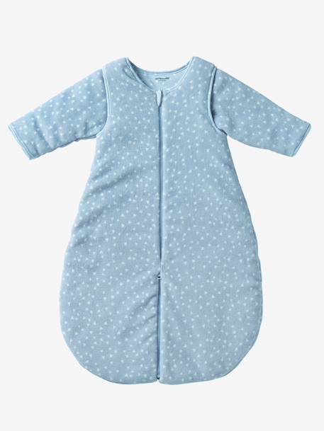Schlafsack/Overall für Babys, Mikrofaser - blau/dreiecke+rosa/sterne - 1