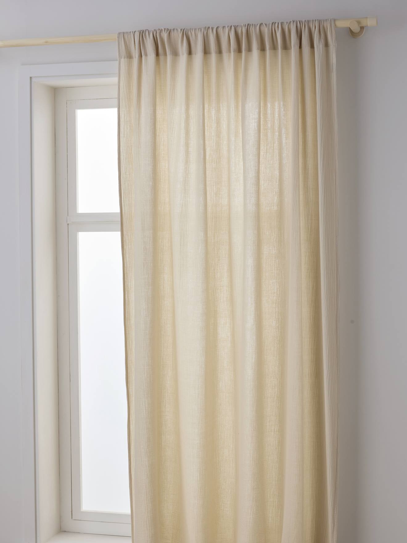 Vertbaudet Kinderzimmer Vorhang Aus Musselin Hellbeige 140X260