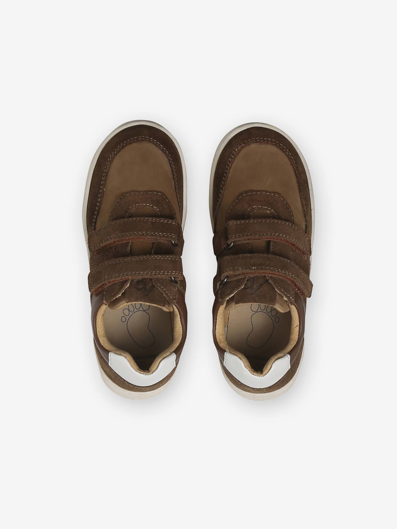 Thumbnail - Kinder Leder-Sneakers mit 2 Klettriemchen und Anziehtrick