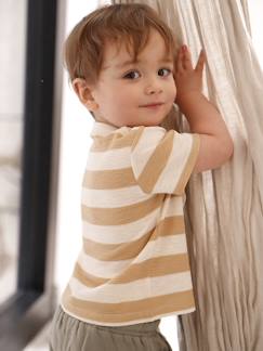 Babymode-Shirts & Rollkragenpullover-Bio-Kollektion: Gestreiftes Baby Shirt aus Waffelpikee