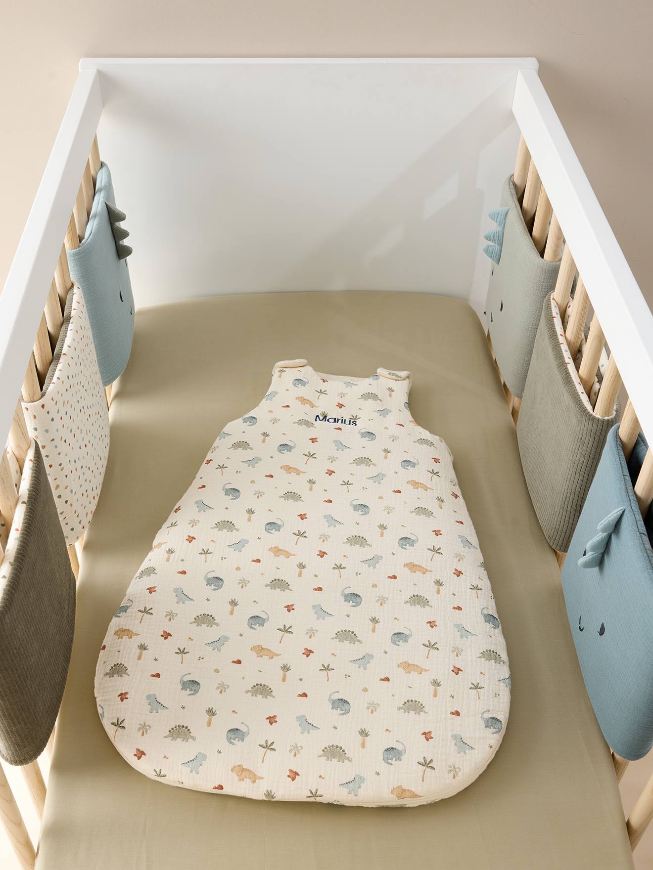 Thumbnail - Baby Schlafsack aus Musselin MINISAURUS mit Bio-Baumwolle