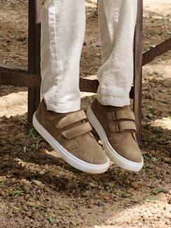 Kinderschuhe-Jungen Leder-Halbschuhe mit 2 Klettriemchen