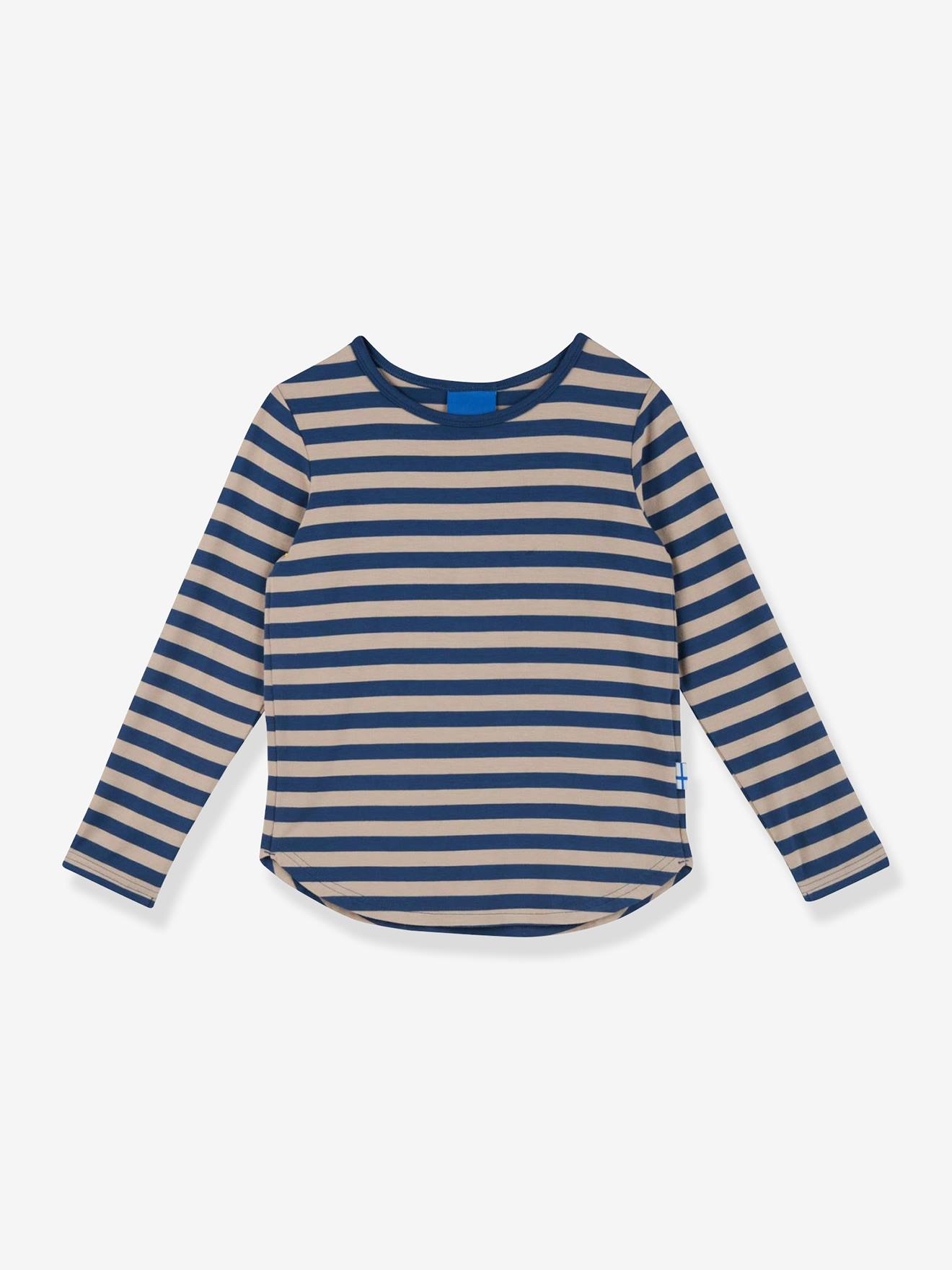 Gestreiftes Kinder Langarmshirt mit UV-Schutz MERISILLI finkid jeansblau Gr. 110
