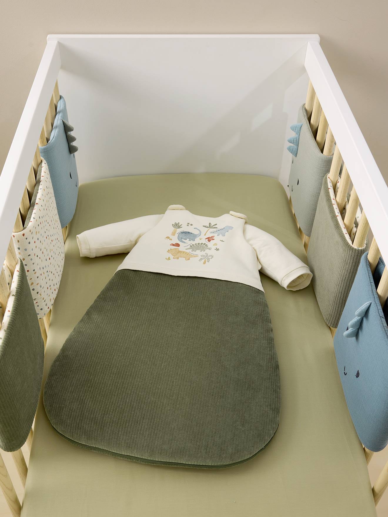 Thumbnail - Baby Schlafsack MINISAURUS mit abnehmbaren Ärmeln und Bio-Baumwolle