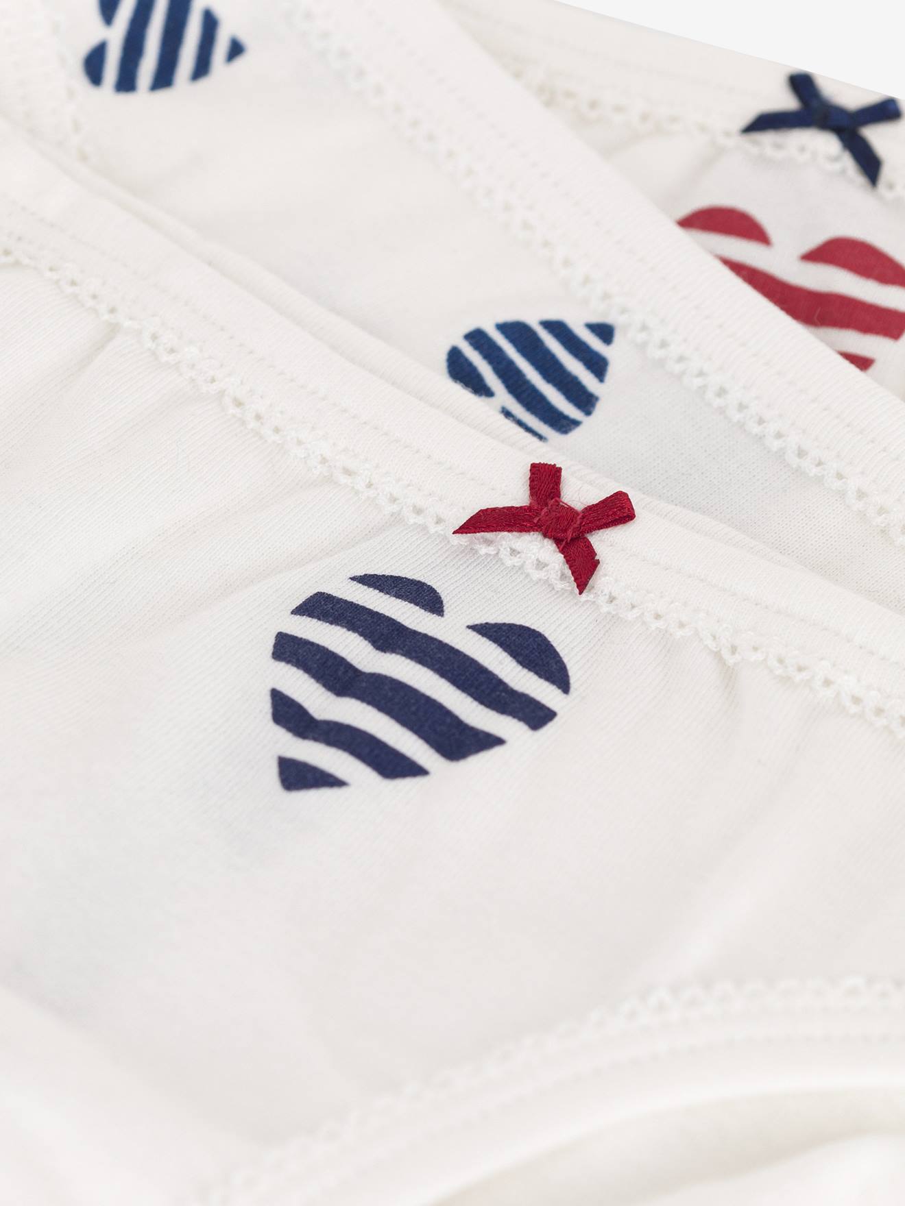 Thumbnail - 3er-Pack Mädchen Baumwoll-Slips mit Herzen PETIT BATEAU