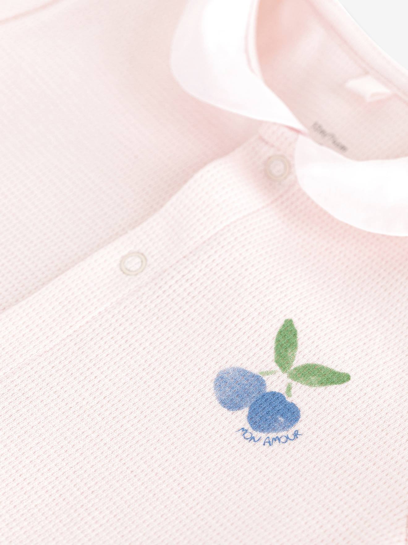 Thumbnail - Baby Kurzoverall mit Bubikragen PETIT BATEAU blush