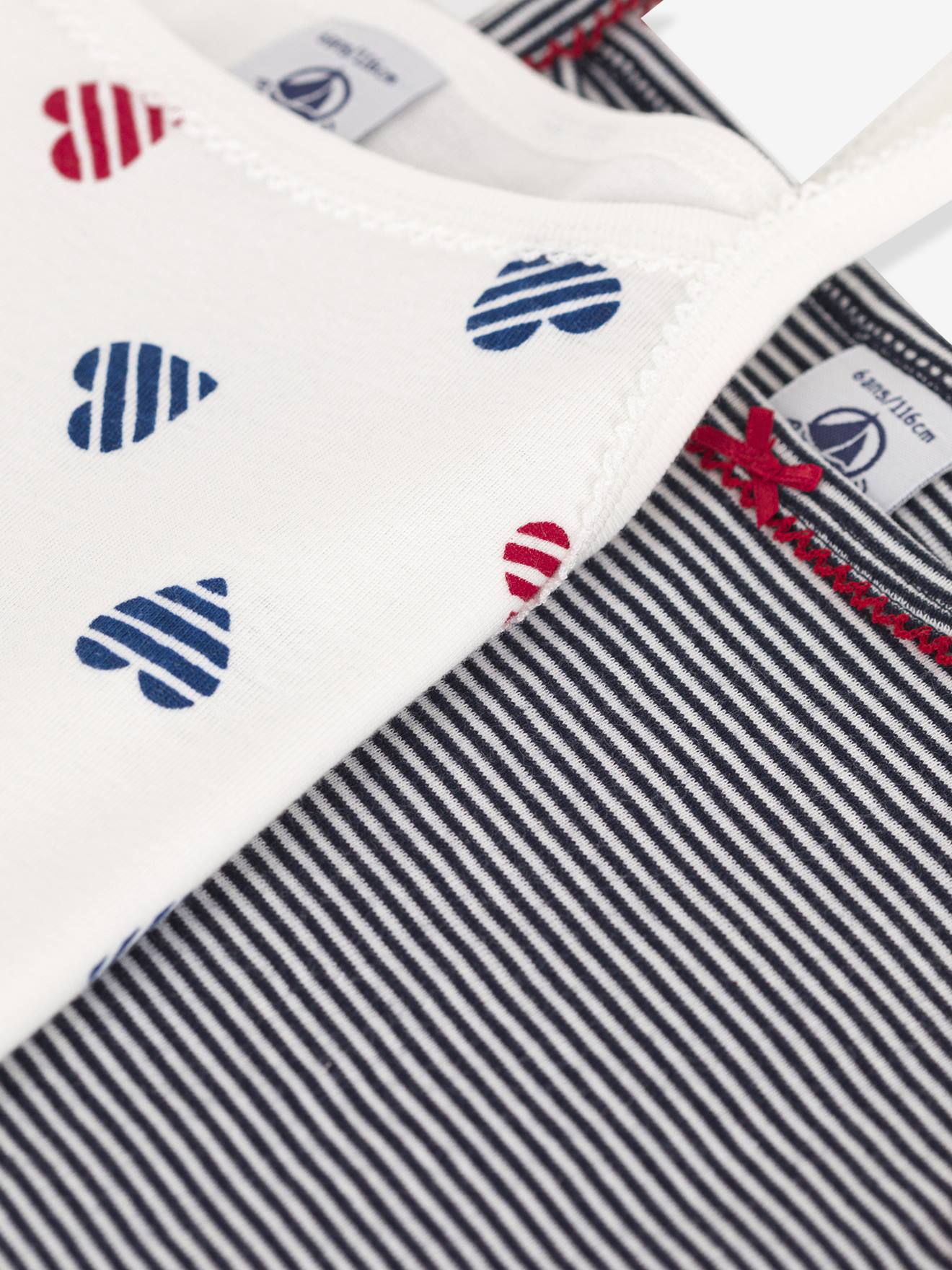 Thumbnail - 2er-Pack Mädchen Trägertops mit Herzen PETIT BATEAU