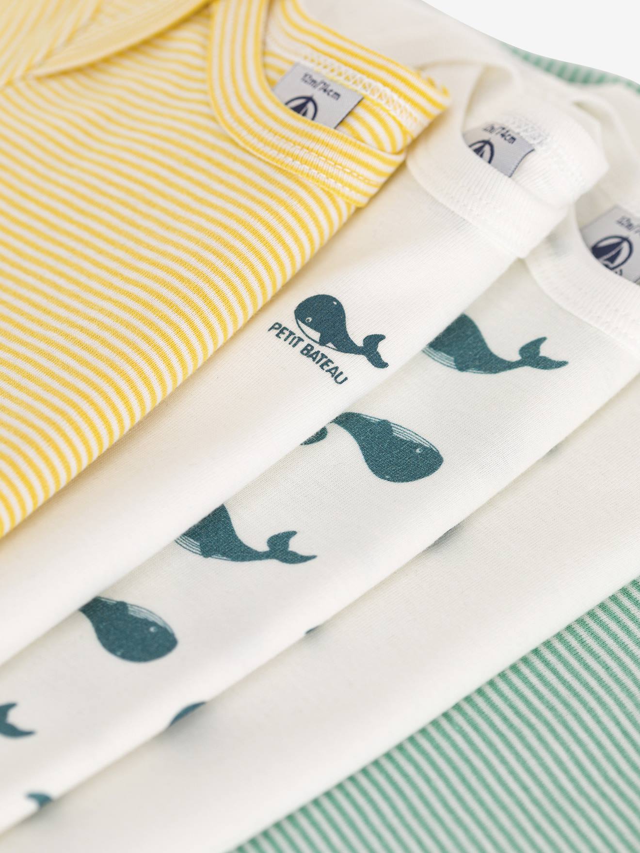Thumbnail - 5er-Pack Unisex Baby Schlupfbodys Kurzarm PETIT BATEAU