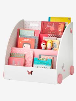 Kinderzimmer-Aufbewahrung-Spielzeugkisten & Truhen-Kinder Bücherregal mit Rollen „Schmetterlinge“