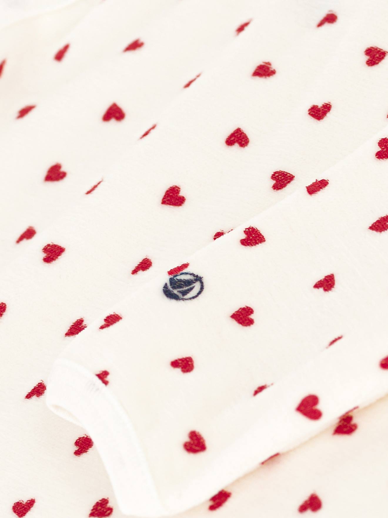 Thumbnail - Baby Samt-Strampler mit Herzen PETIT BATEAU