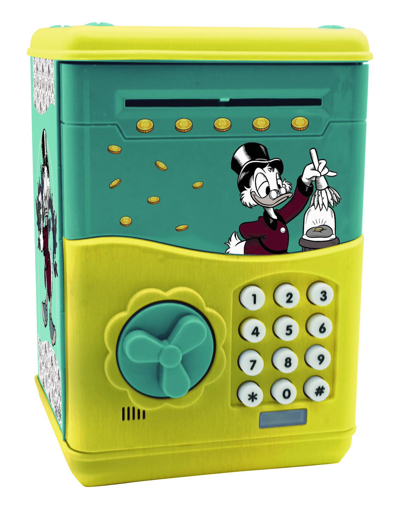 Lexibook Disney Dagobert Duck Elektronische Spardose Mit Geheimcode Und Sound- Und Lichteffekten in bleu