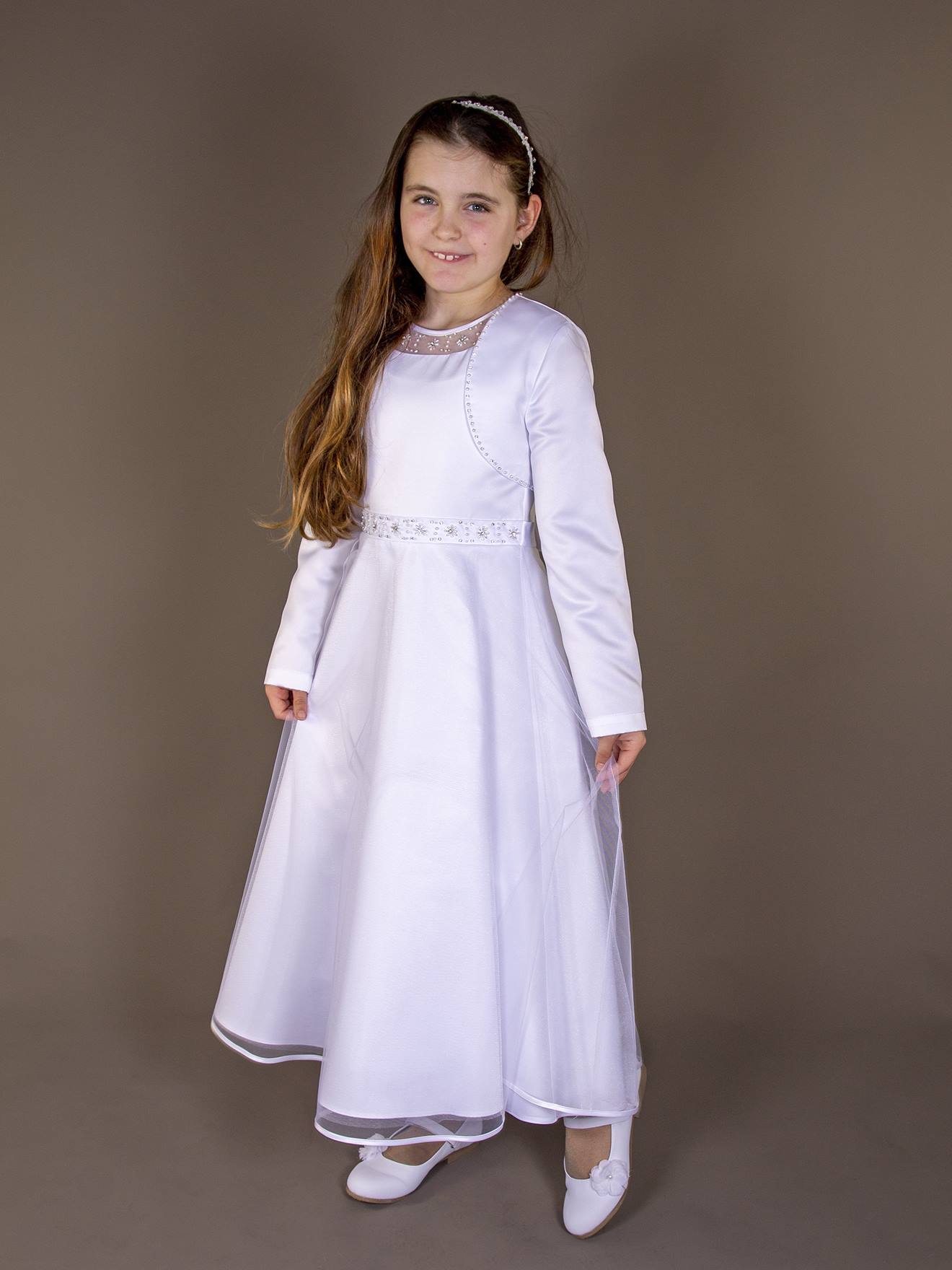 Thumbnail - Set aus Kommunionkleid & Bolero mit Perlen und Strass Mädchen Happy Girls