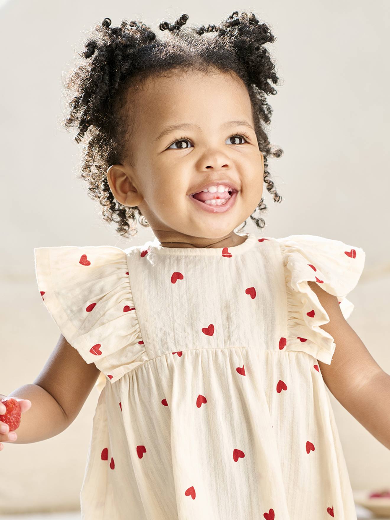 Thumbnail - Mädchen Baby Kleid aus Seersucker vanille
