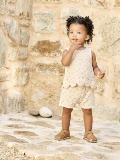 Babymode-Mädchen Baby-Set: Top & Shorts aus Makramee