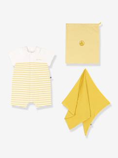 Babymode-Baby Geschenk-Set: Kurzoverall & Wickeltuch PETIT BATEAU