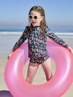 Maedchenkleidung-Bademode-Bikinis-Mädchen Bade-Set: Shirt mit UV-Schutz & Badehose