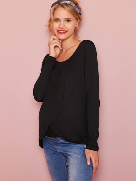 Shirt für Schwangerschaft & Stillzeit - schwarz - 1