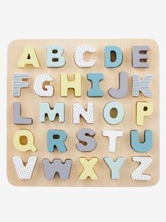 Spielzeug-Pädagogische Spiele-Lesen, Schreiben, Zählen & Uhr lesen-Kinder Buchstaben-Puzzle, Holz FSC®