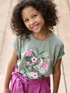 Maedchenkleidung-Shirts & Rollkragenpullover-Mädchen T-Shirt mit Blumenstickerei