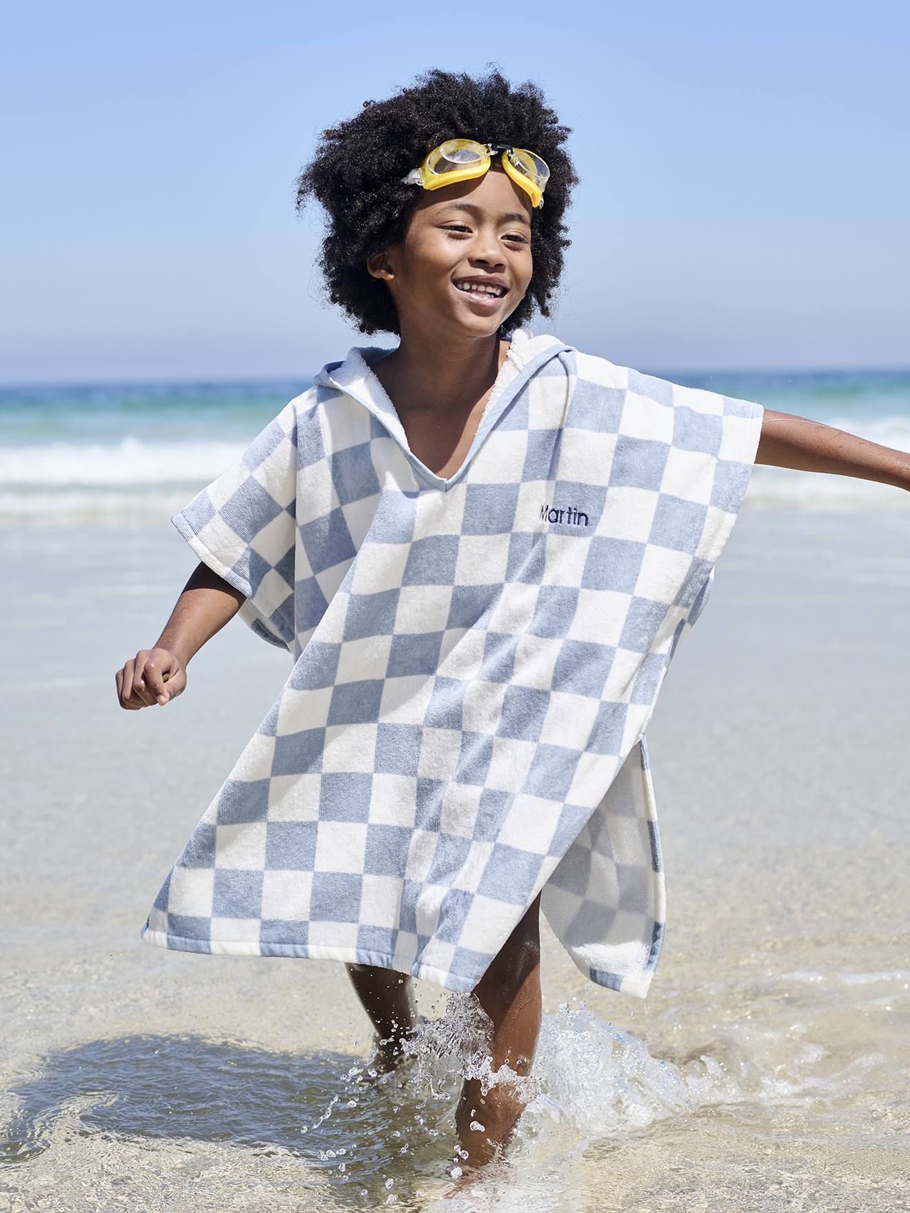 Kinder Badeponcho mit Recycling-Baumwolle