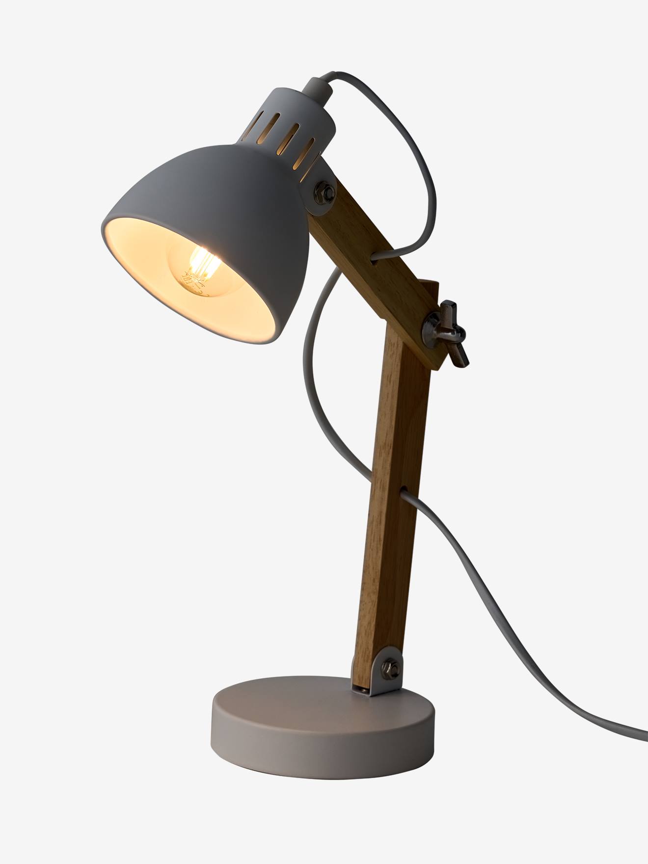 Thumbnail - Schreibtischlampe mit Holz-Gelenkarm