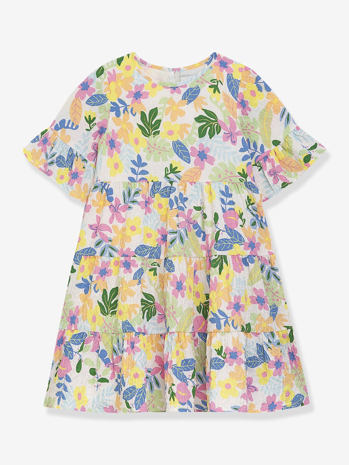 Mädchen Sommerkleid mit Stufenvolants DYADE DANAMADE, floraler Print Gr. 140