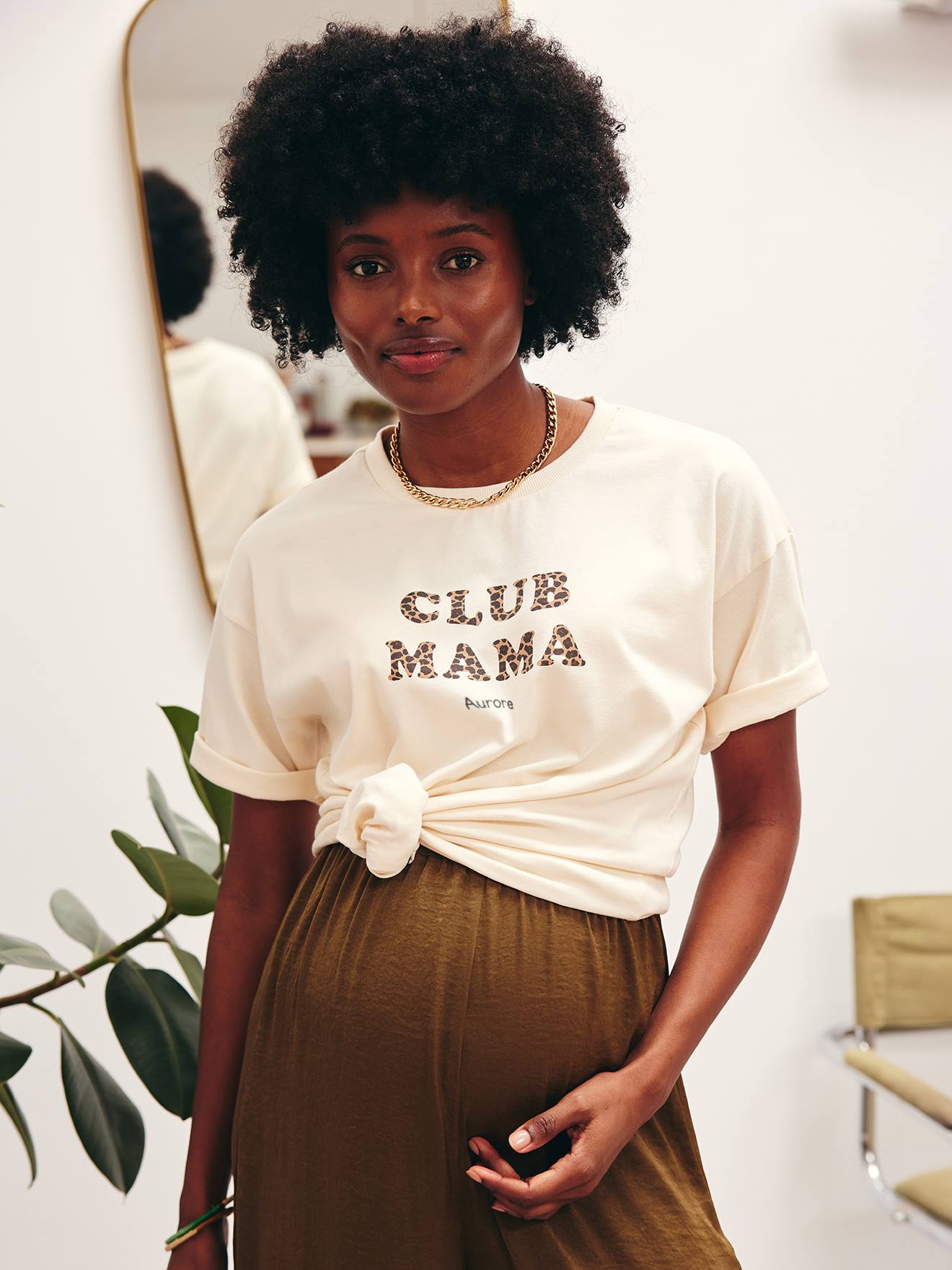 Umstands-Shirt CLUB MAMA Leoprint personalisierbar