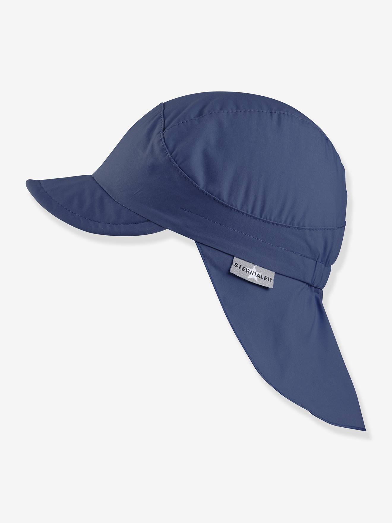 Kinder Schirmmütze mit Nackenschutz Basic Sterntaler dunkel blau Gr. 53 cm
