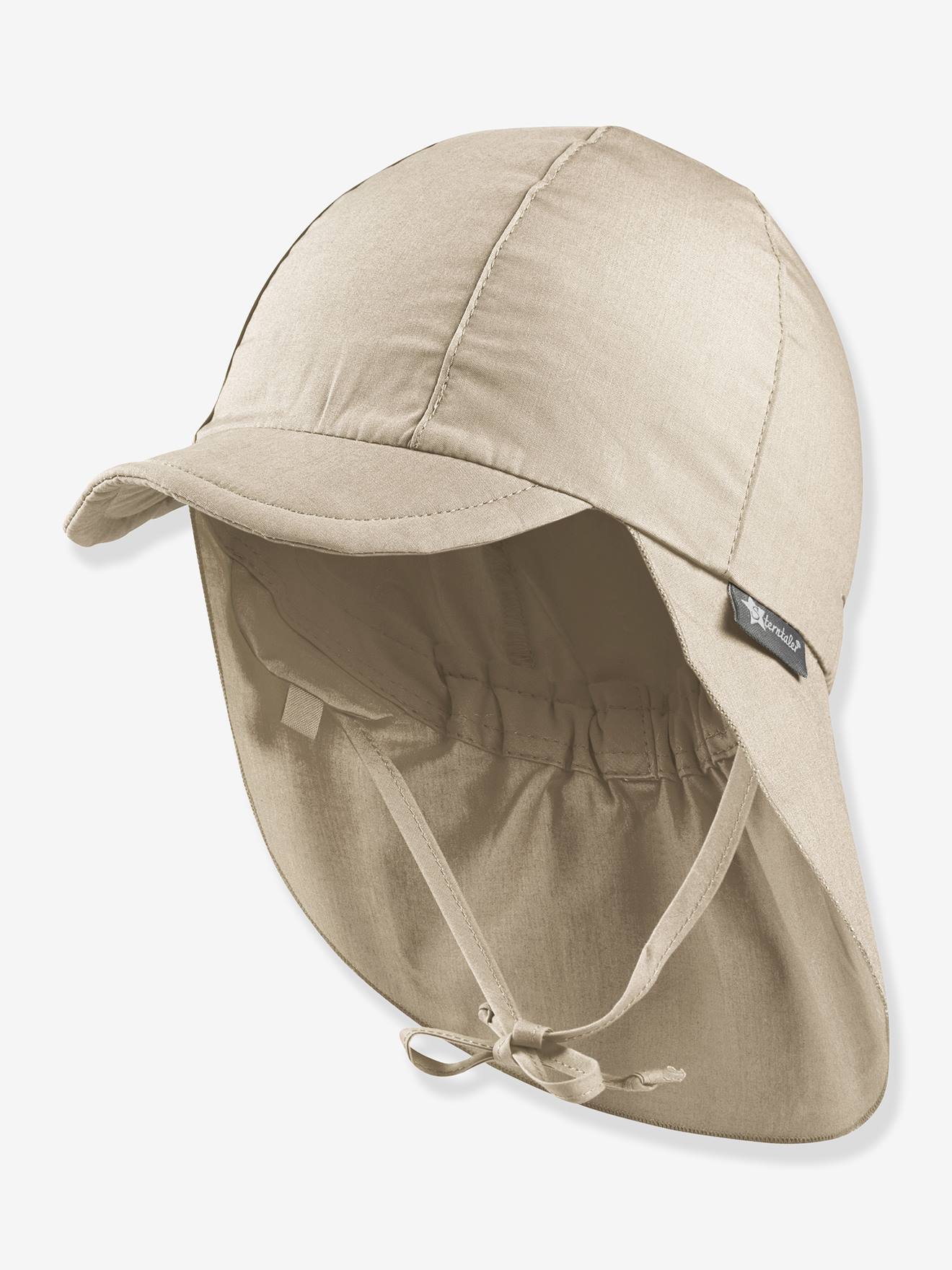 Kinder Schirmmütze mit Nackenschutz Sterntaler beige Gr. 47 cm