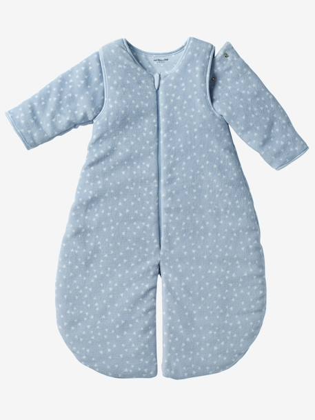 Schlafsack/Overall für Babys, Mikrofaser - blau/dreiecke+rosa/sterne - 2