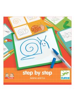 Spielzeug-Kreativität-Tafeln, Malen & Zeichnen-Step by Step Mal-Set „Animals“ DJECO
