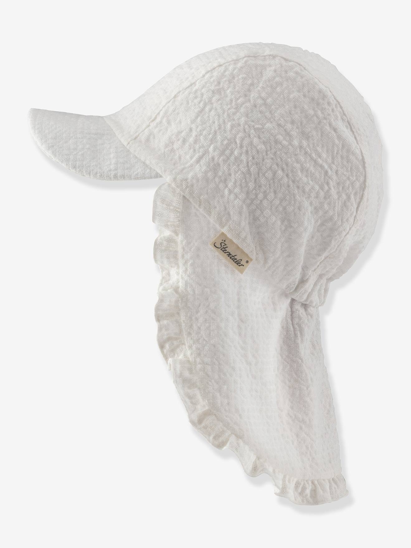 Thumbnail - Mädchen Schirmmütze mit Nackenschutz und Rüsche Sterntaler