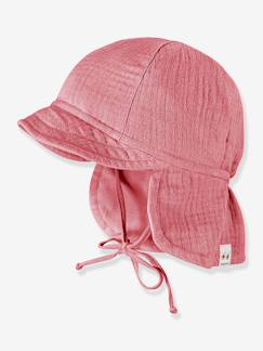 Maedchenkleidung-Kinder UV-Sonnenhut mit Schirm und Nackenschutz maximo, Bio-Baumwolle