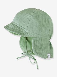 Maedchenkleidung-Kinder UV-Sonnenhut mit Schirm und Nackenschutz maximo, Bio-Baumwolle