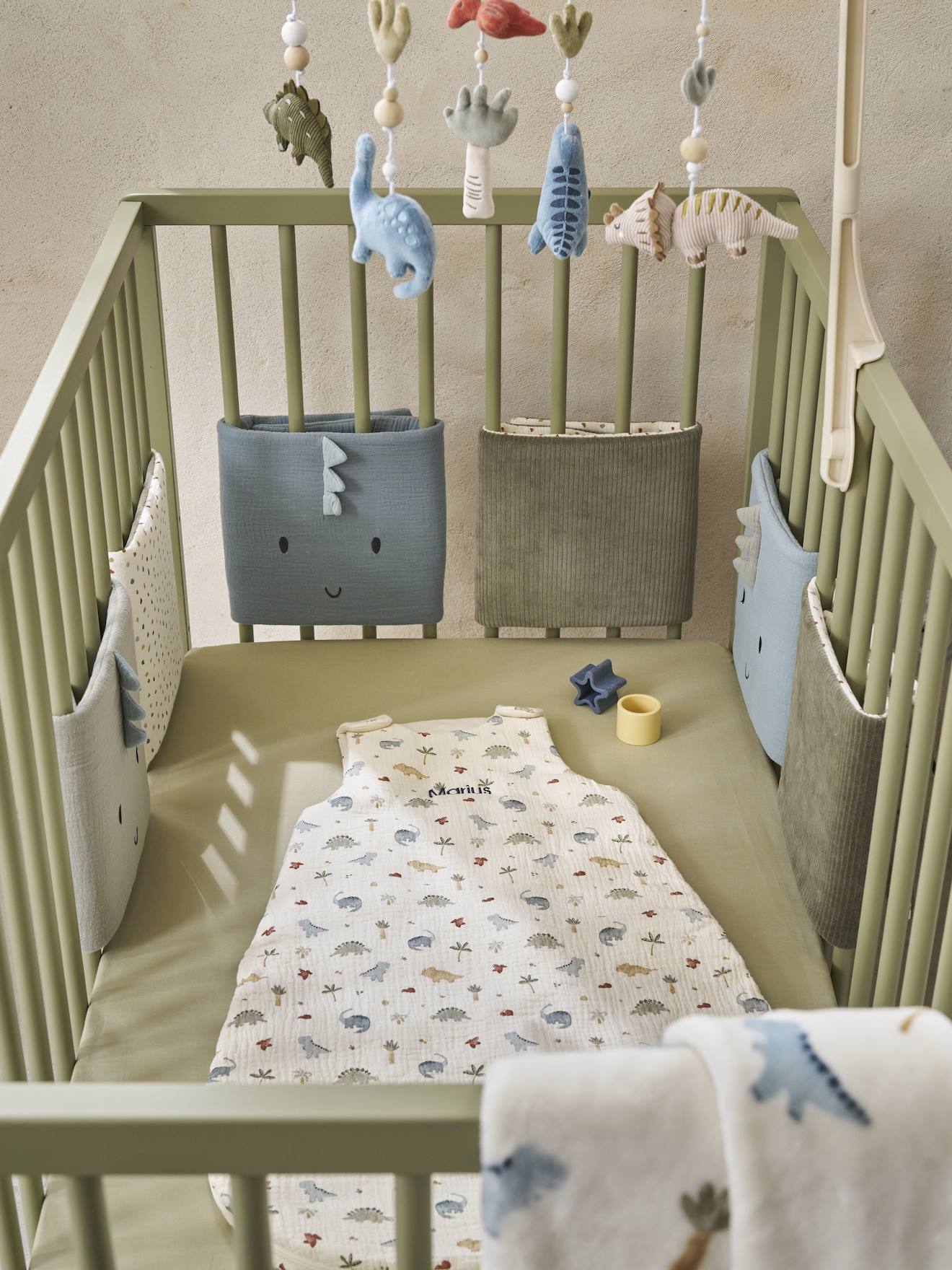 Thumbnail - Baby Schlafsack aus Musselin MINISAURUS mit Bio-Baumwolle