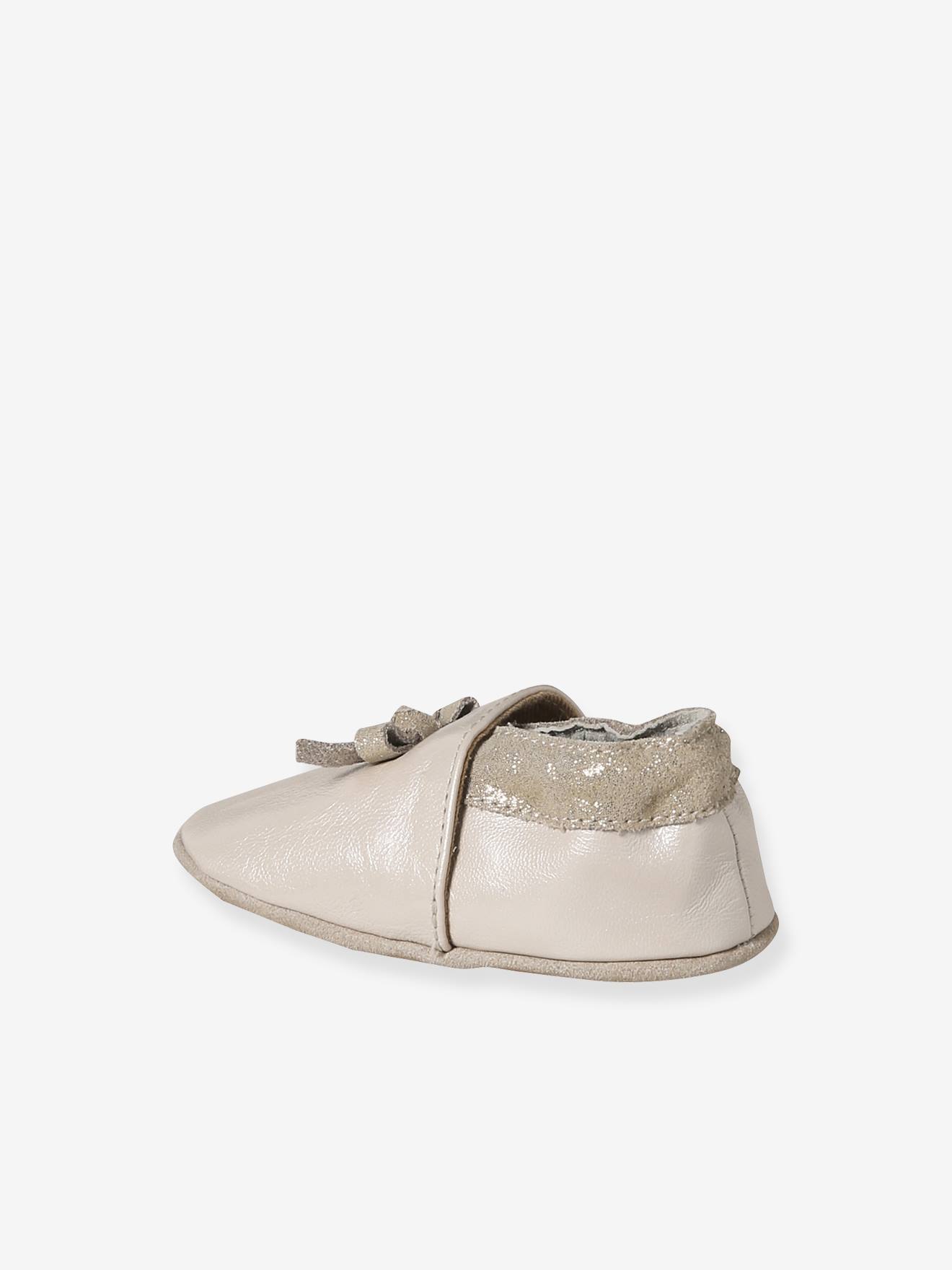 Thumbnail - Baby Krabbelschuhe mit Gummizug hell