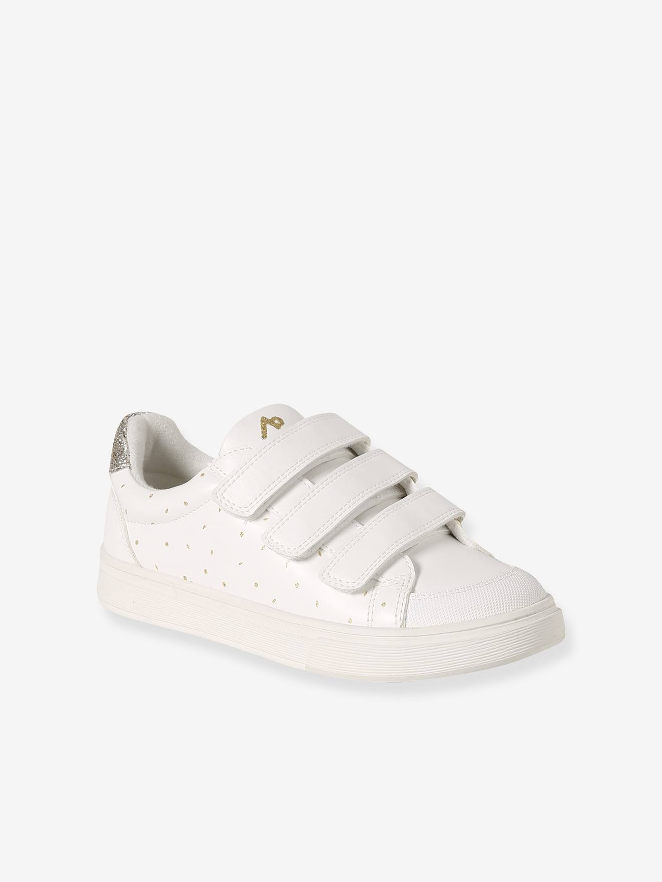 Kinder Klett-Sneakers mit Gold & Glitzer