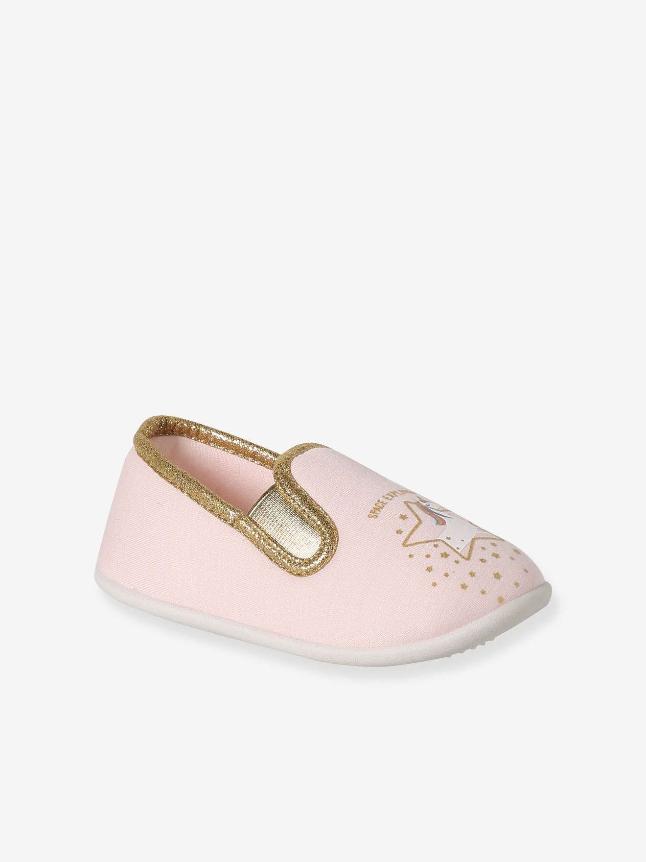 Stoff-Hausschuhe mit Stern- und Einhorn-Print