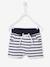 Jungen Baby Sweat-Bermudas - braun+dunkelblau+weiß/marine gestreift - 7