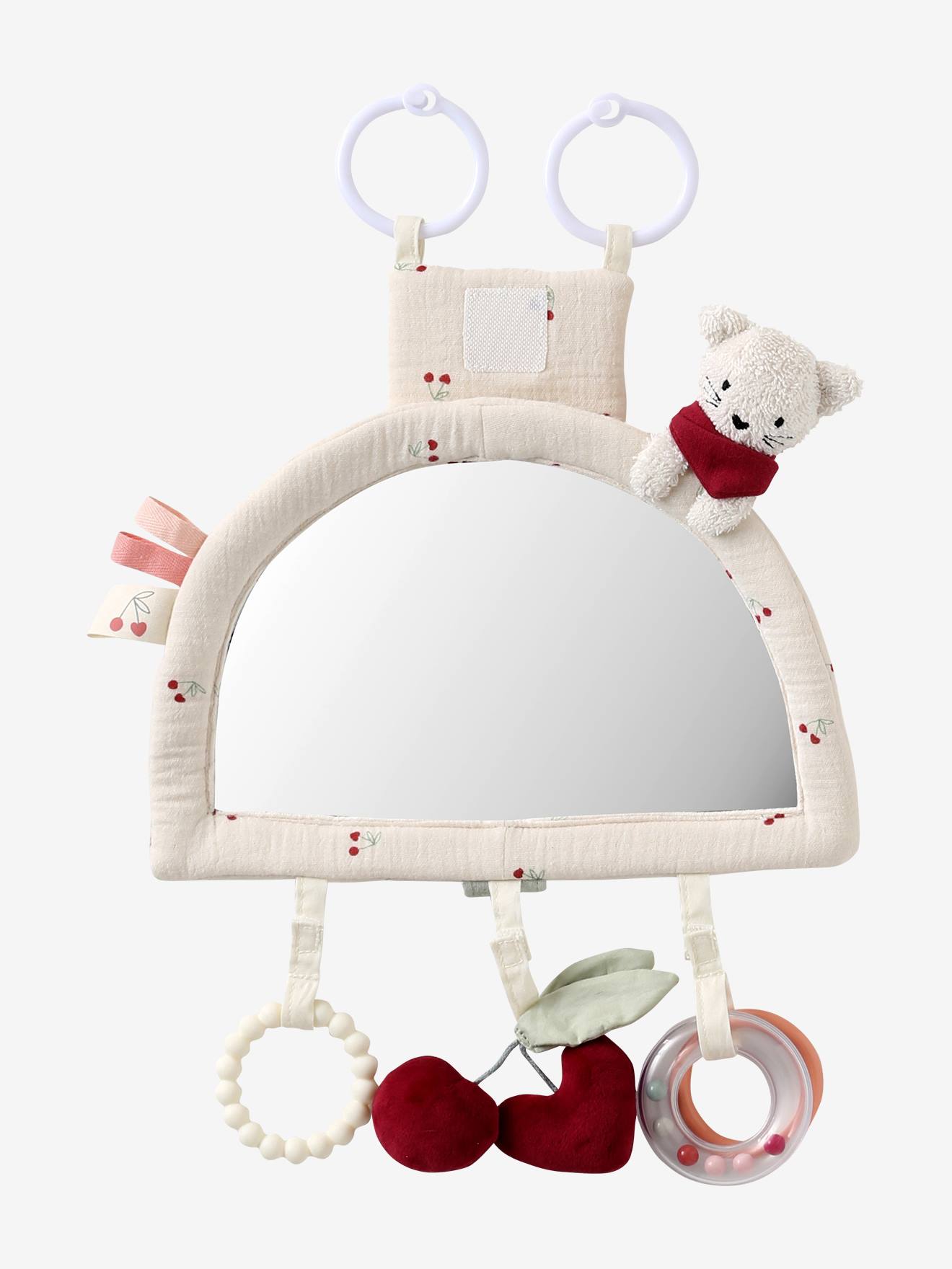 Vertbaudet Baby Activity-Spielzeug Mit Spiegel Zum Aufhängen Oder Aufstellen Cherry Rot Einheitsgröße