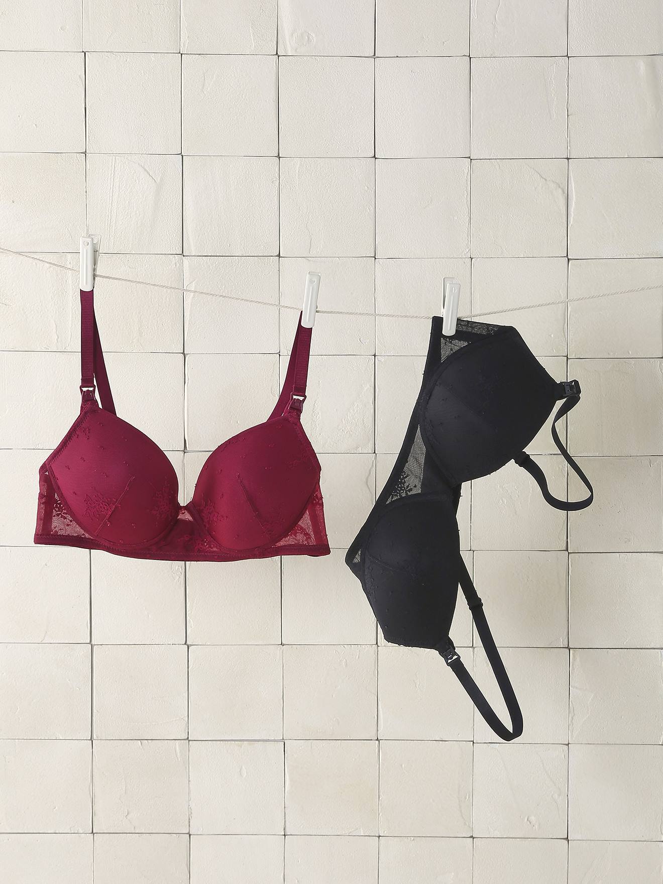 2er-Pack Still-BHs mit Bügeln aus Spitze für Schwangerschaft und Stillzeit