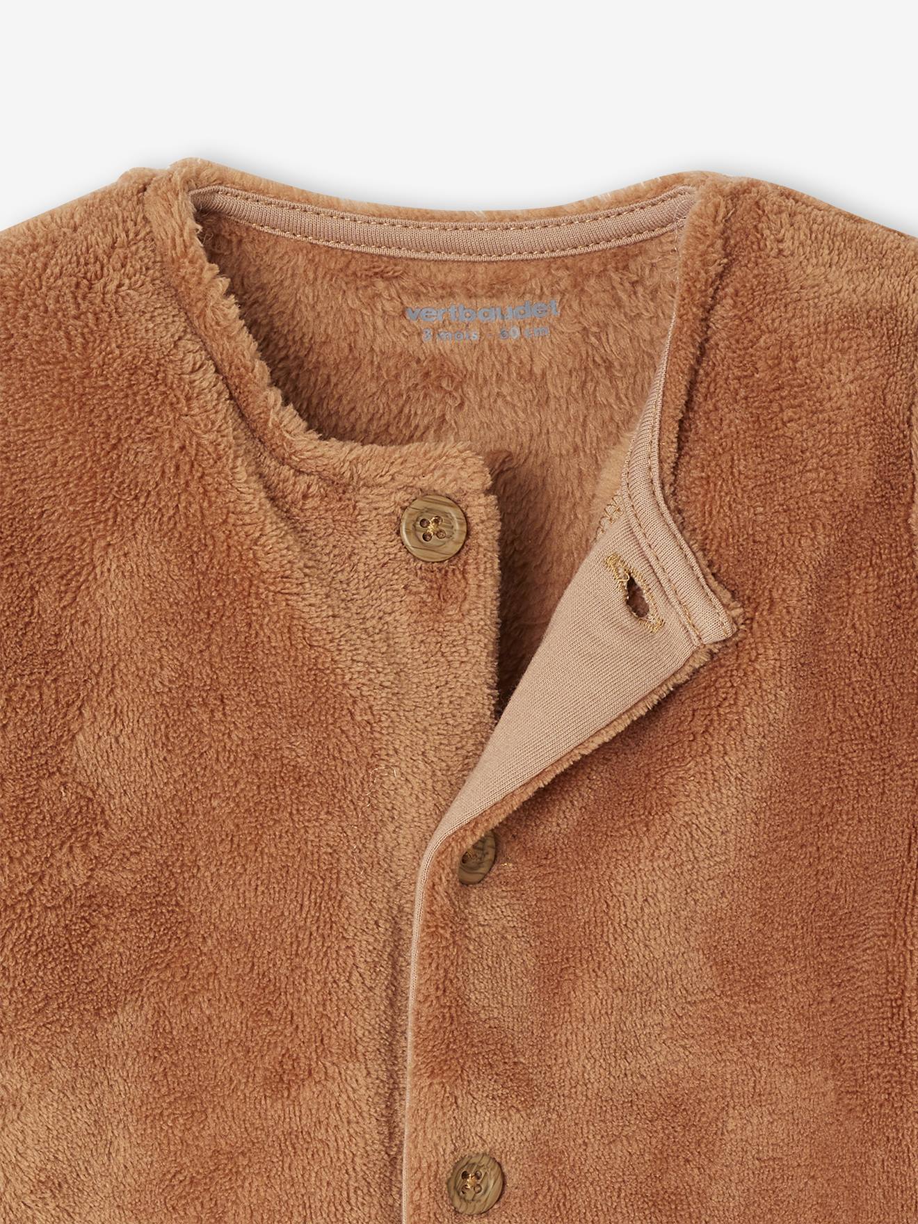 Thumbnail - Baby Schlafanzug mit Tier-Applikation oder Herzstickerei schokolade