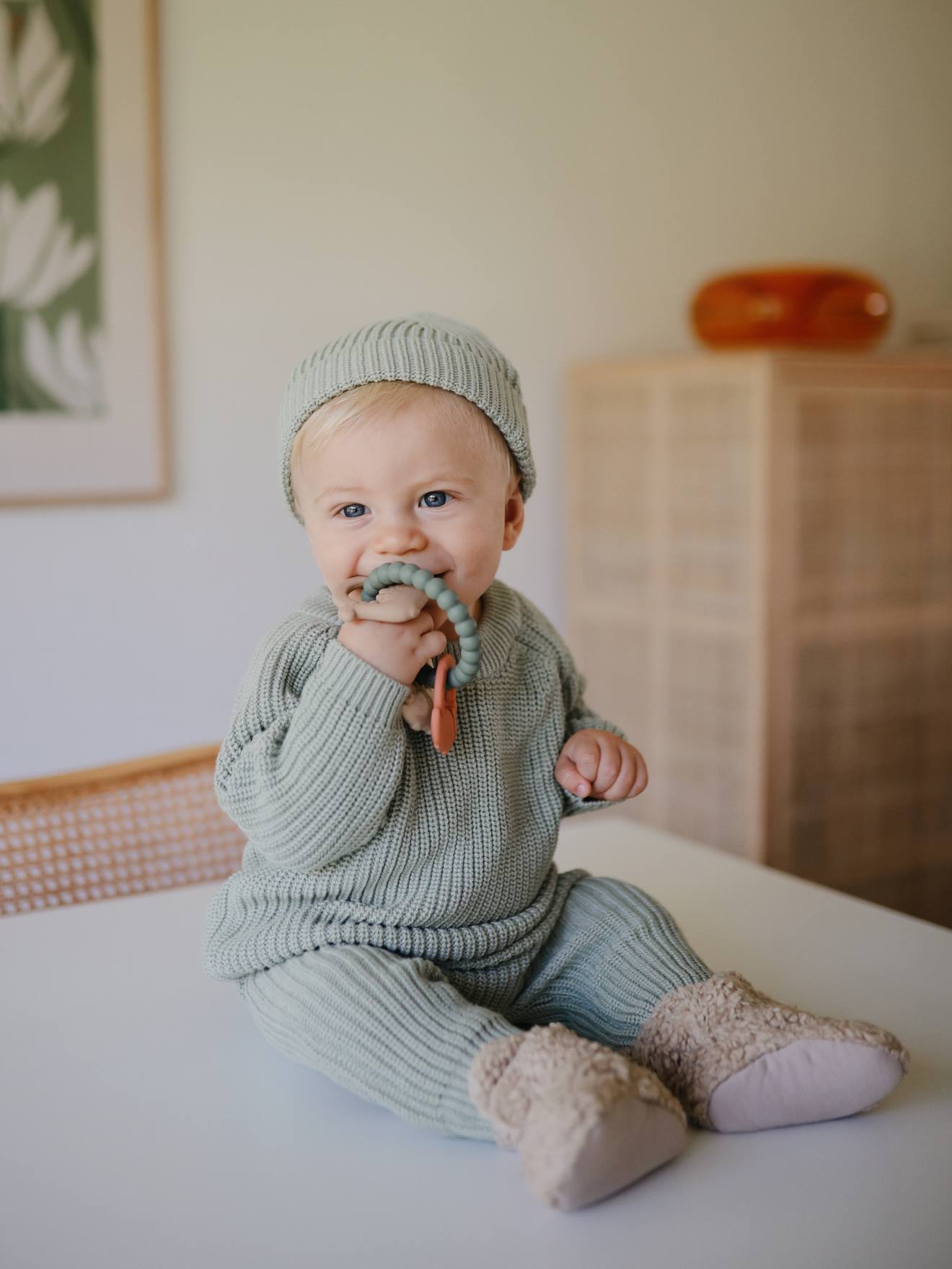 Thumbnail - Beißring Zahnungshilfe aus Silikon MUSHIE salbei/